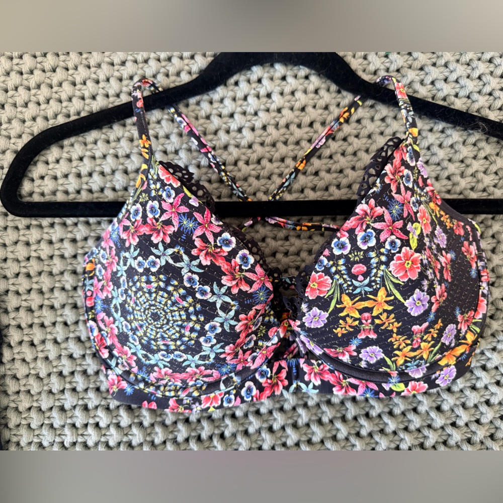 Luli Fama Multicolor Floral Bikini Top